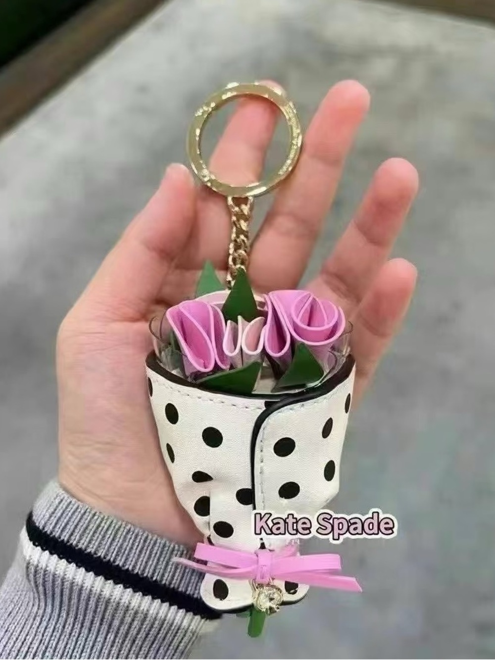 KATE SPADE Novelty 3D FLORA FLOWER BOUQUET KEYCHAIN BAG CHARM - Picture 12 of 12